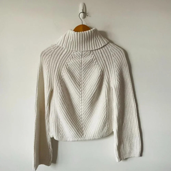 Maison Cinqcent  Knit Turtleneck Sweater Cotton Off White Size Medium - Picture 5 of 7